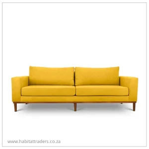 Three seater couch For Sale in Cape Town - Mustard Yellow Suede