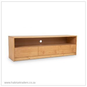 Pine Wood TV Cabinet / Plasma Unit with three drawers For Sale